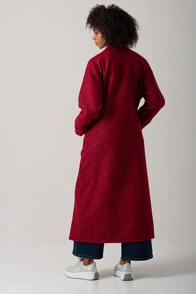 Alessia Italian Oversized Coat - Berry