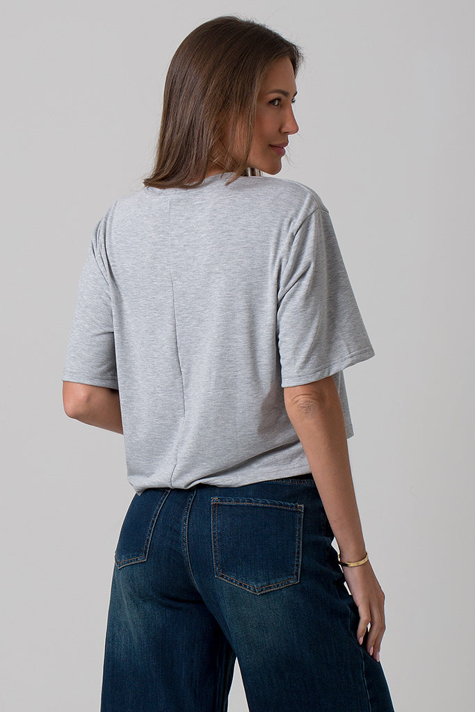 Ava Tee Top Viscose - Grey