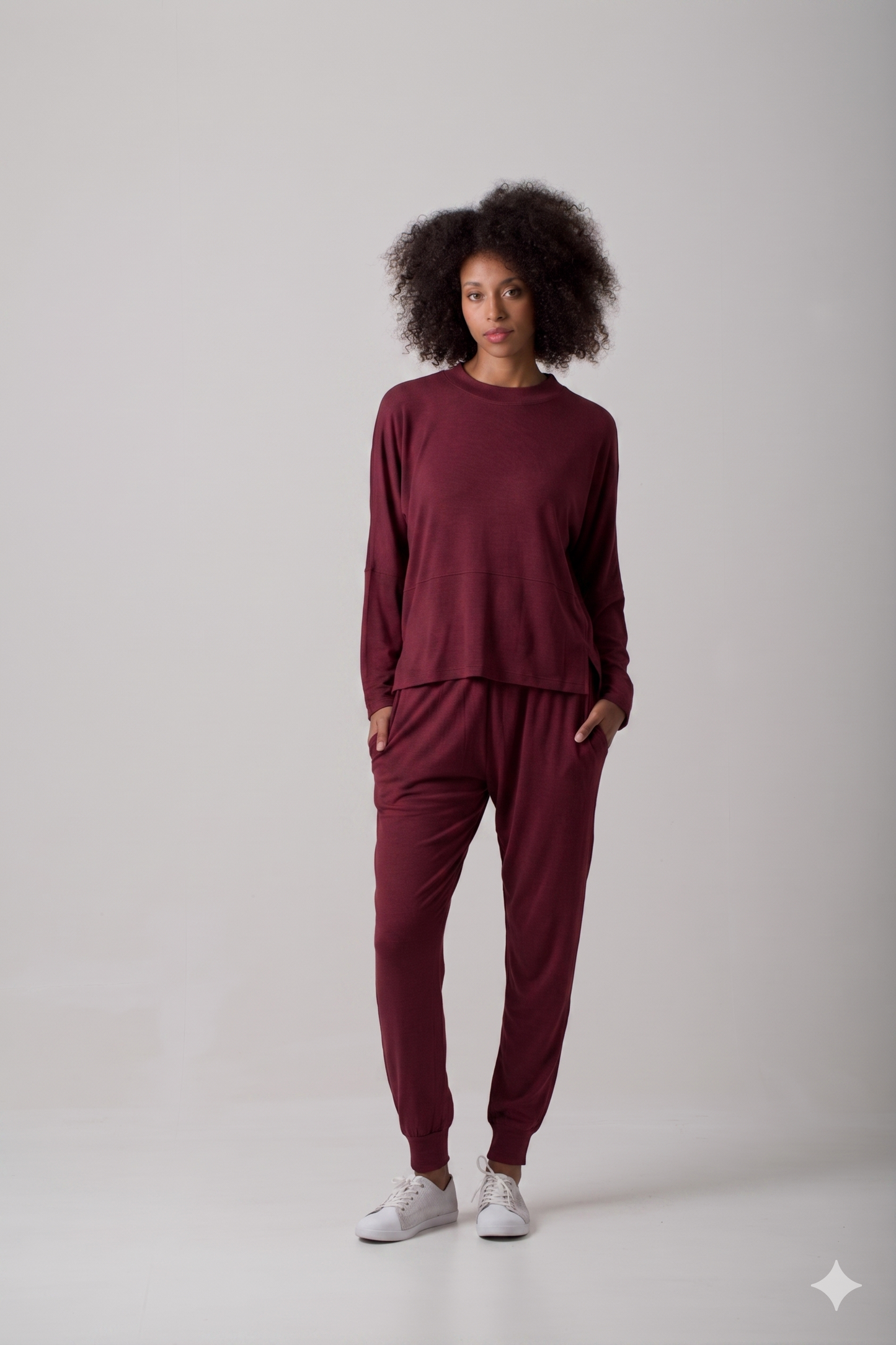 Kate Comfy Joggers - Viscose - Burgundy