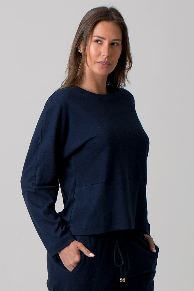 Charlie Sweater - Cotton Jersey - Navy