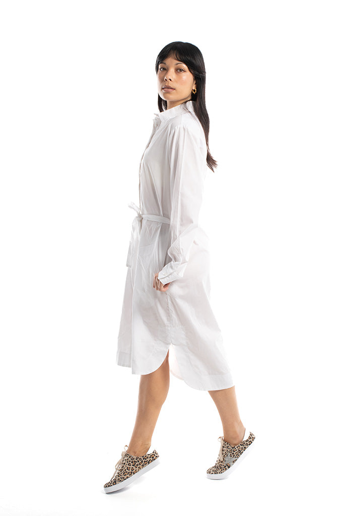 Freya Shirt Dress - White