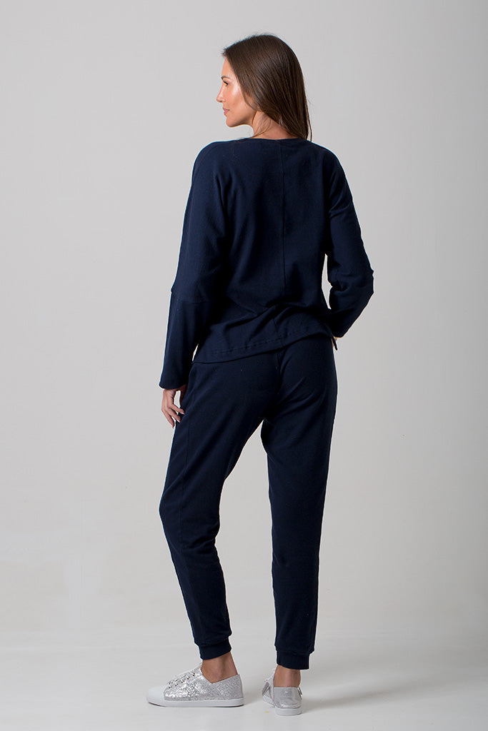Kate Comfy Joggers - Cotton Jersey - Navy
