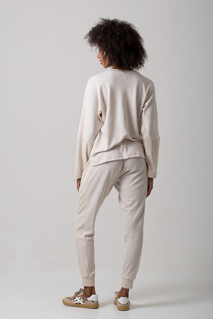 Kate Comfy Joggers - Cotton Jersey - Oatmeal