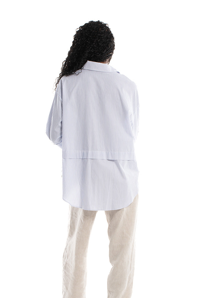 Monroe Shirt - Blue & White Stripe