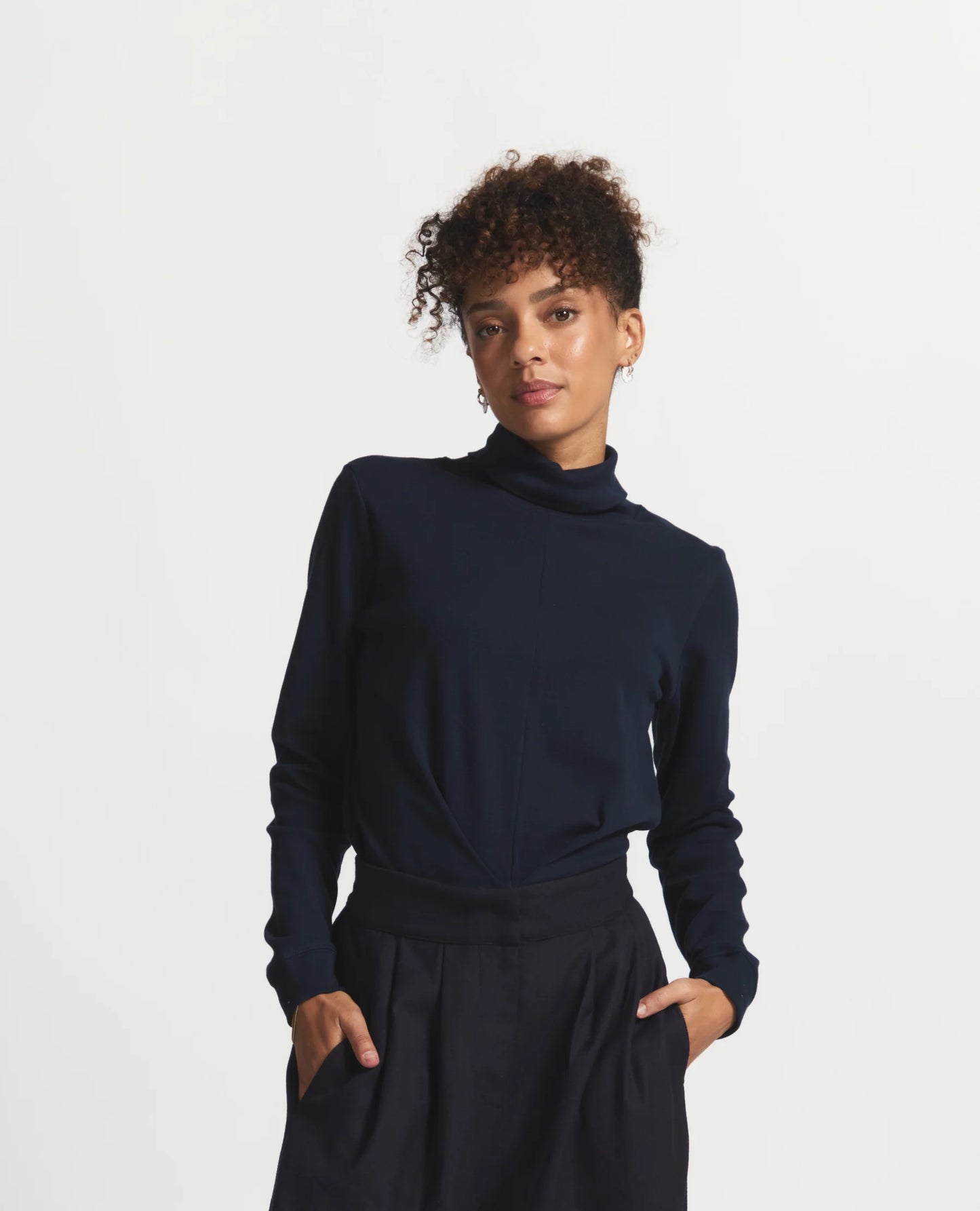 Madison Relaxed Fit Polo Neck Top