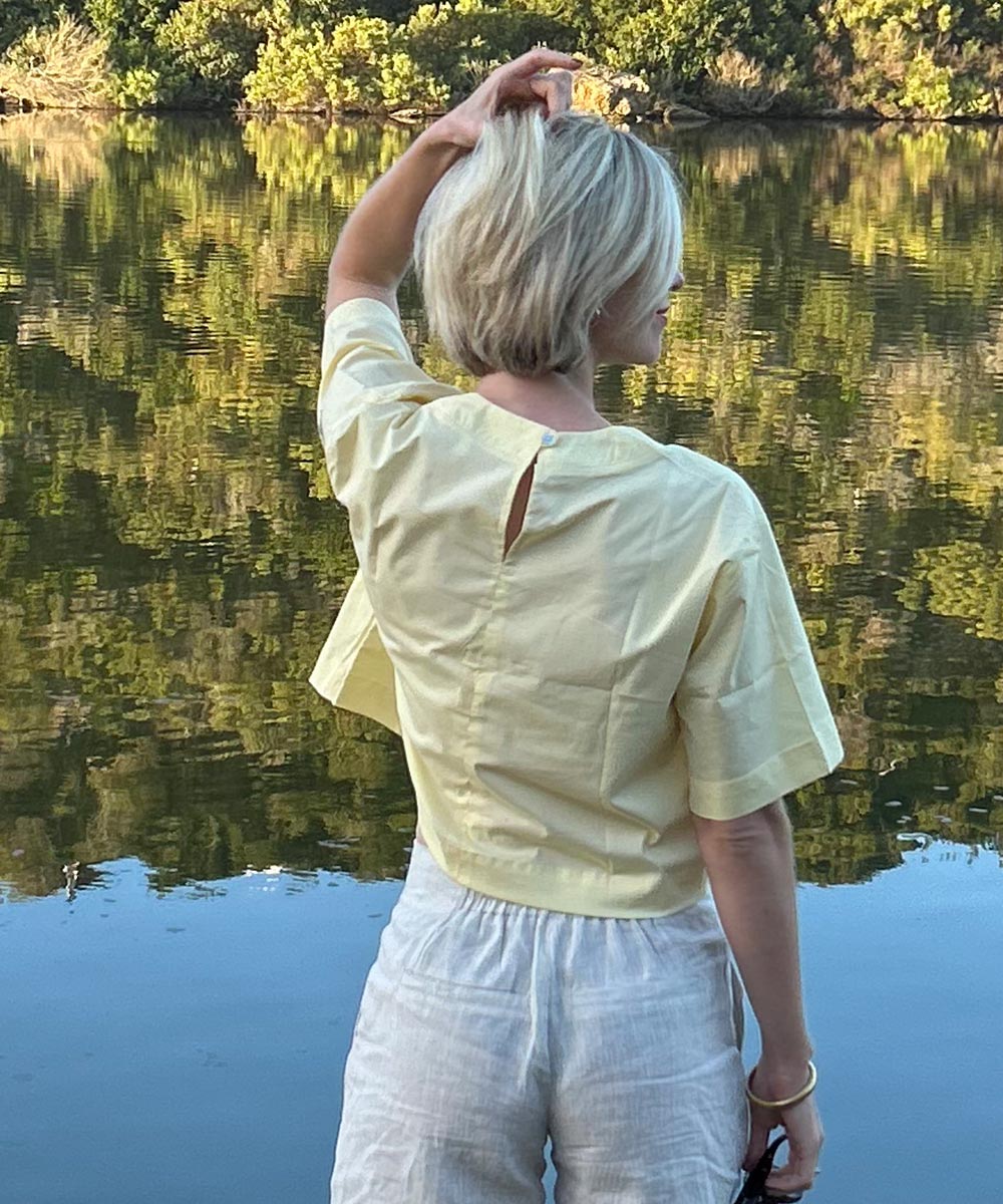Taylor Crop Top Poplin - Butter