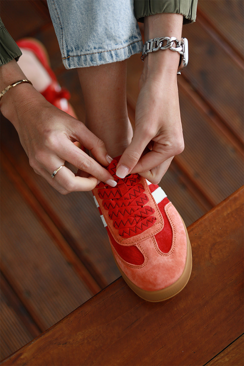 Shiloh Sneaker - Red, Orange & White