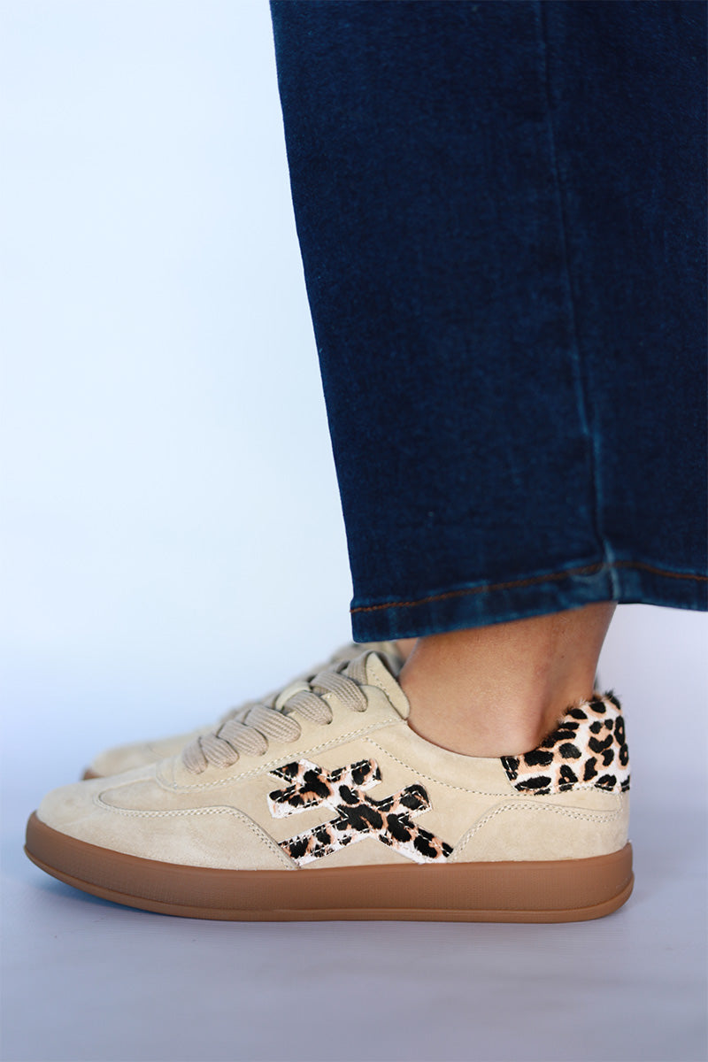 Lumi Sneaker - Taupe & Leopard