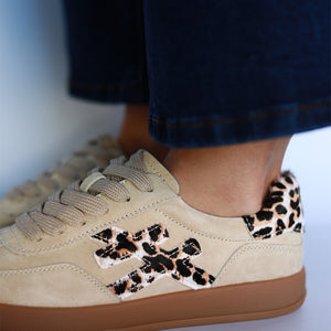 Lumi Sneaker - Taupe & Leopard