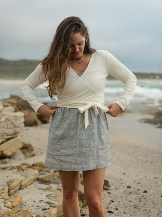 Adriana Wrap Top - Cream