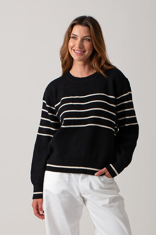 Alessandra Italian Knit Sweater - Black