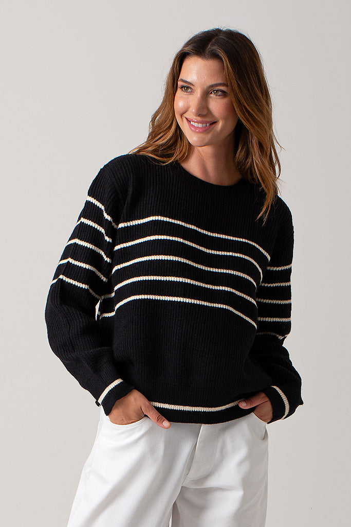 Alessandra Italian Knit Sweater - Black