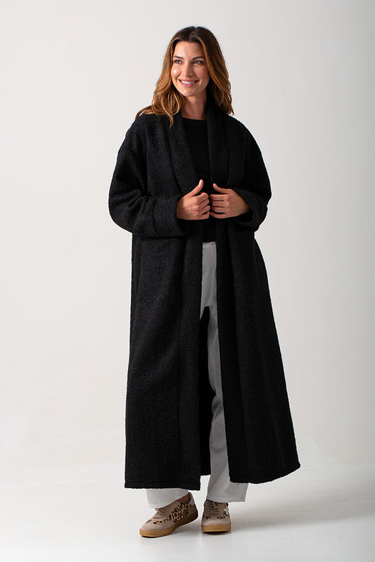 Alessia Italian Oversized Coat - Black