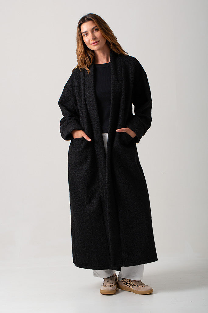 Alessia Italian Oversized Coat - Black