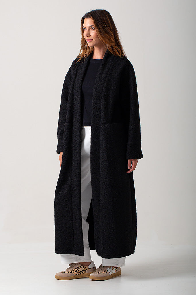Alessia Italian Oversized Coat - Black