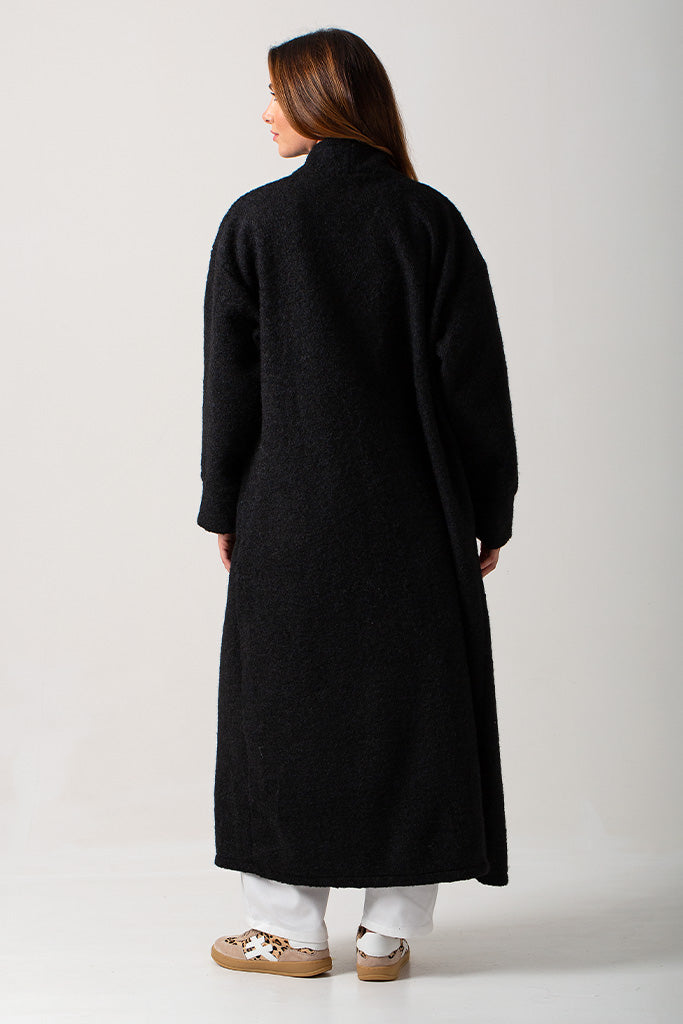 Alessia Italian Oversized Coat - Black