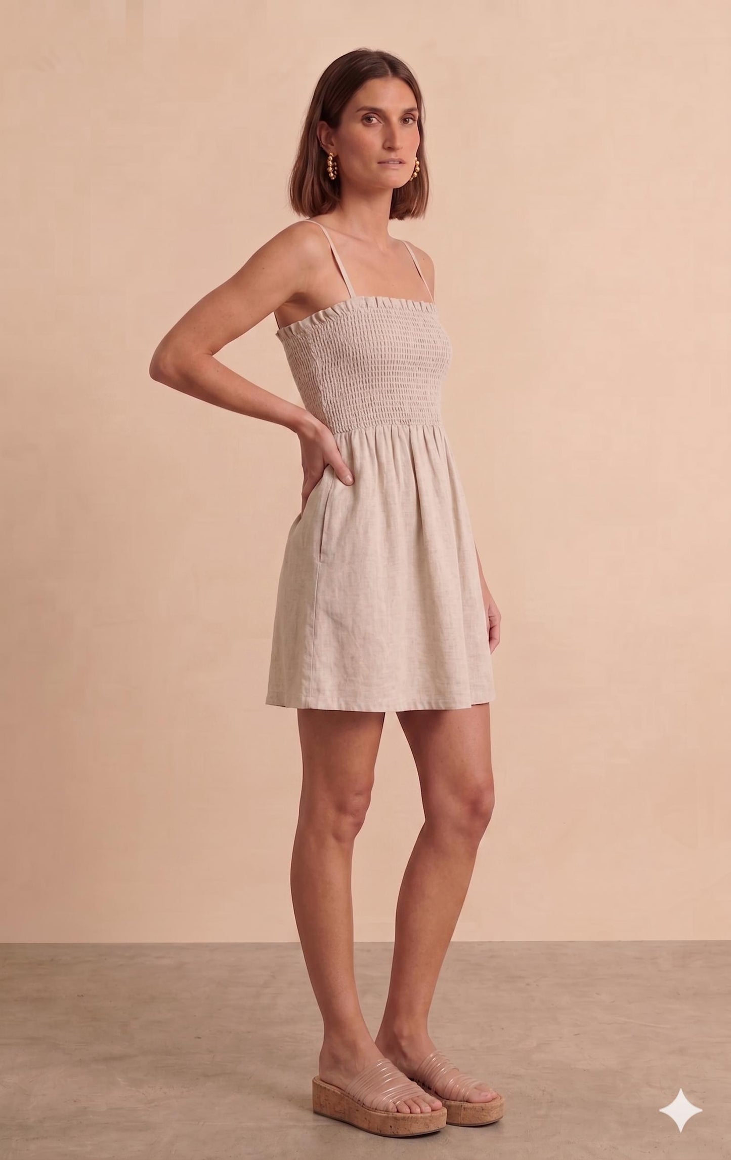 Amelia Smock Dress - Linen