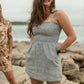 Amelia Smock Dress - Linen - Navy Stripe