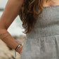Amelia Smock Dress - Linen - Navy Stripe