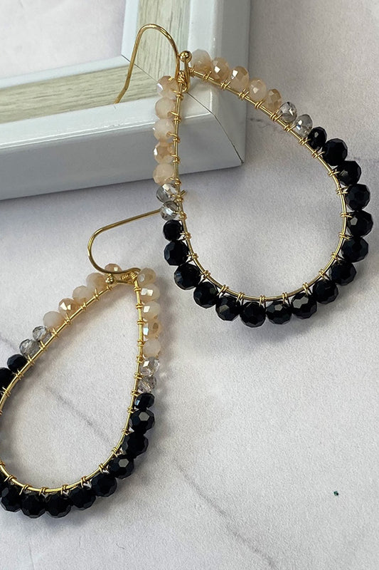 Black Ombre Classic Teardrop Earrings