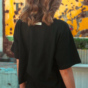 Ava Tee Top Washer Cotton - Black