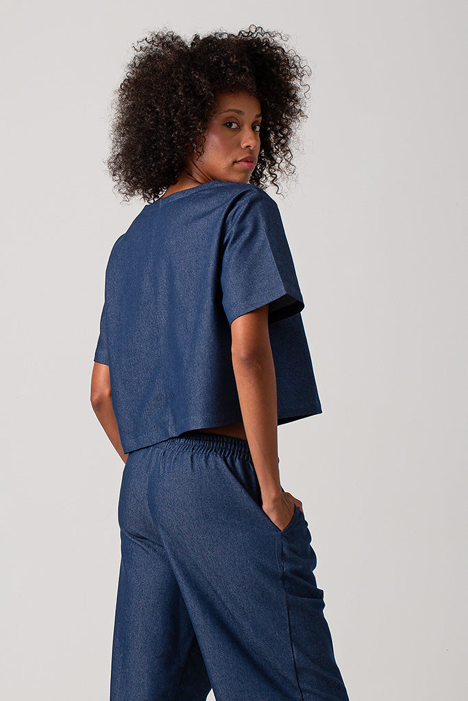 Ava Tee Top - Denim