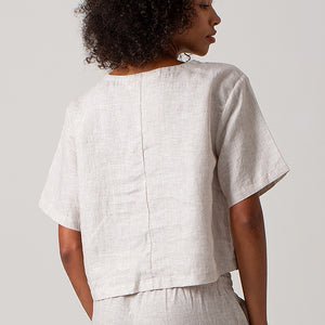 Ava Tee Top Linen - Striped