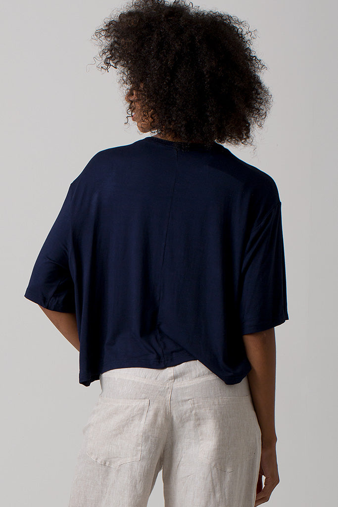 Ava Tee Top Viscose - Navy