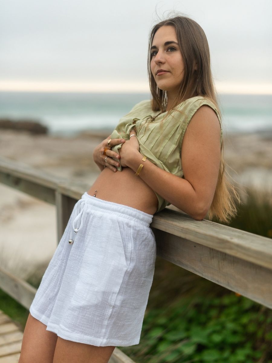 Brady Shorts Muslin - White