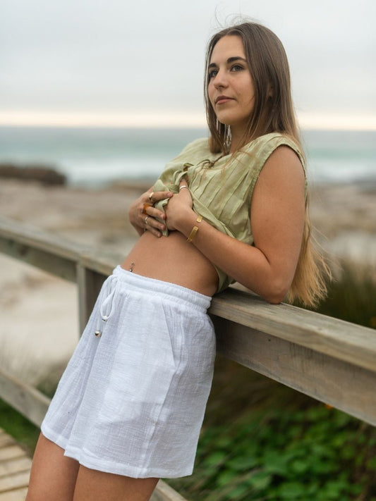 Brady Shorts Muslin - White