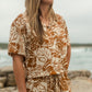 Brady Shorts Rayon Print - Rust Leaf