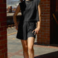 Brady Drawstring Shorts Muslin - Black