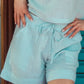 Brady Drawstring Shorts Muslin - Baby Blue