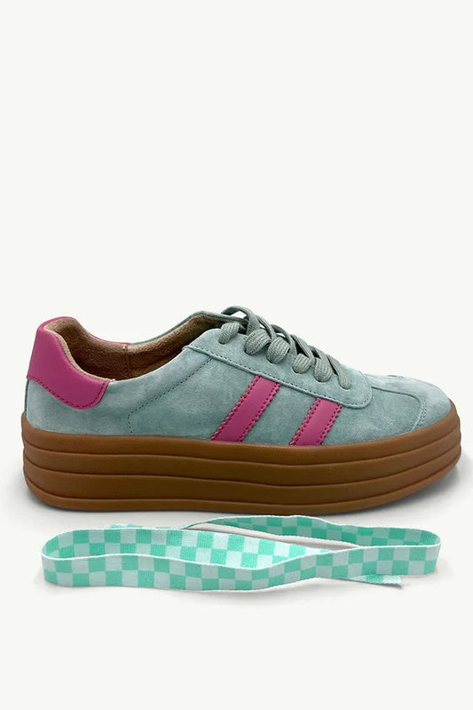 Bree Sneaker - Mint & Pink