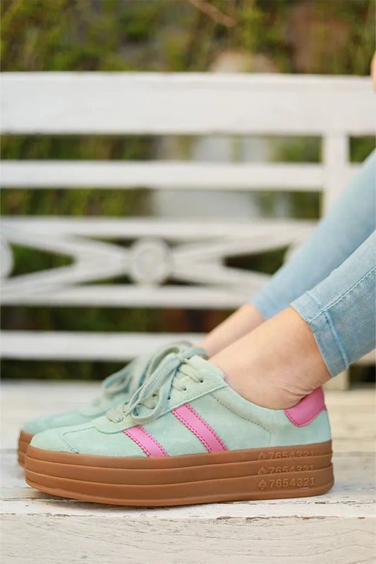 Bree Sneaker - Mint & Pink