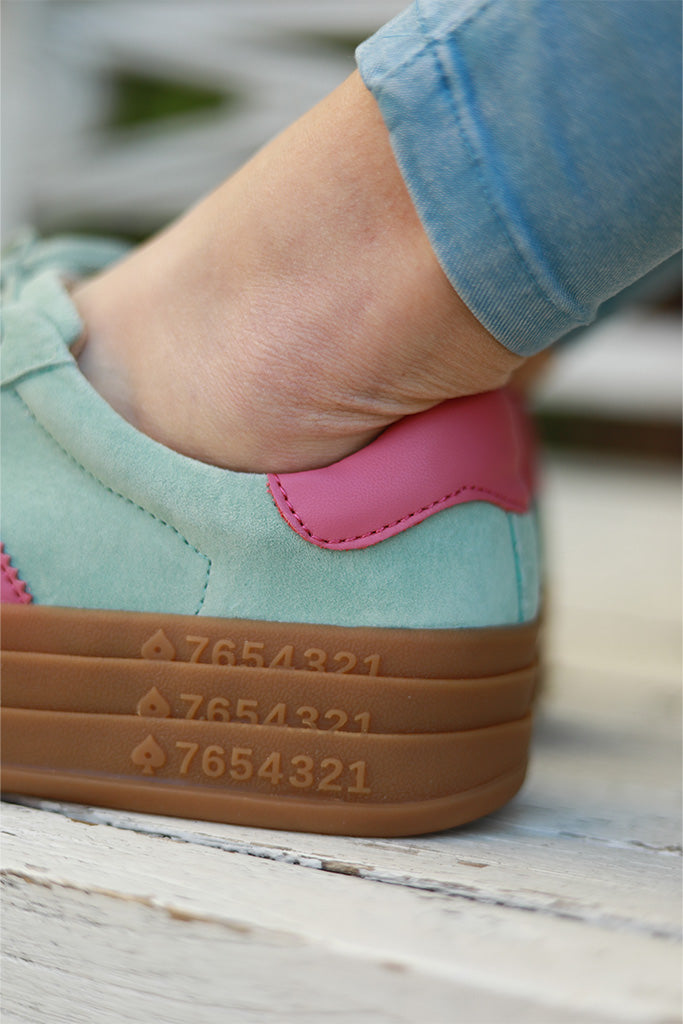 Bree Sneaker - Mint & Pink