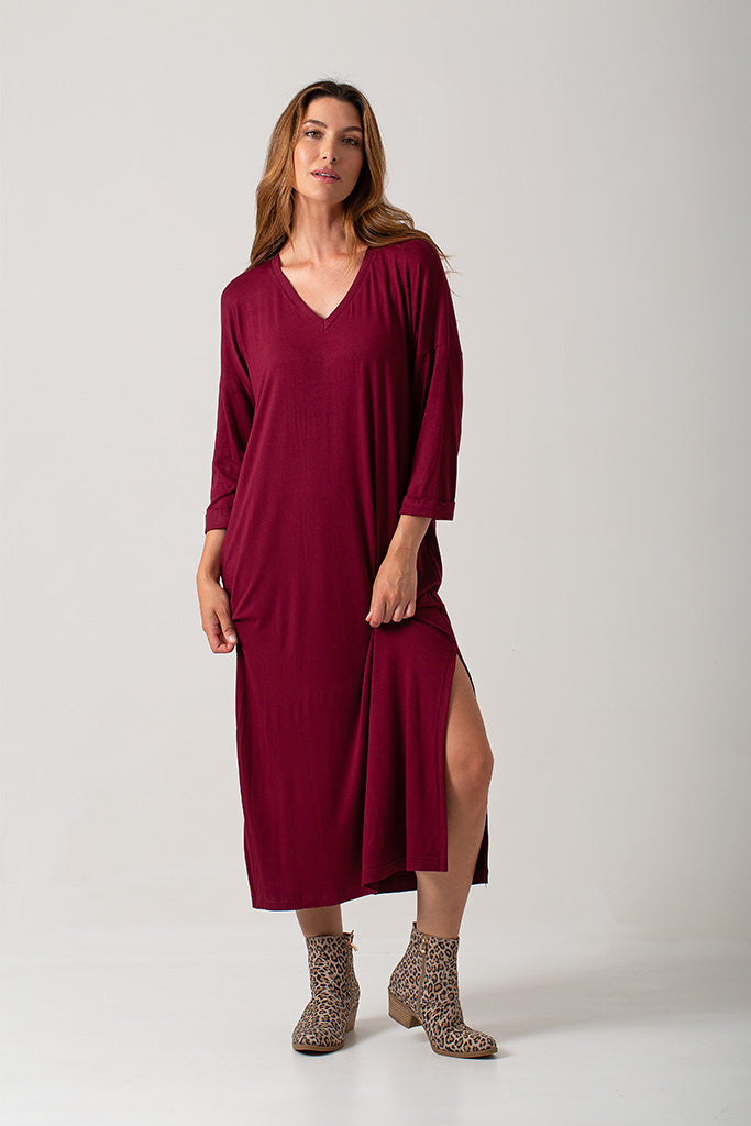 Trish Dress - Burgundy