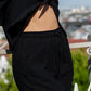 Casey Drawstring Pants in Washer Cotton - Black