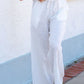 Casey Drawstring Pants - Cream Muslin