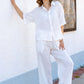 Casey Drawstring Pants - Cream Muslin