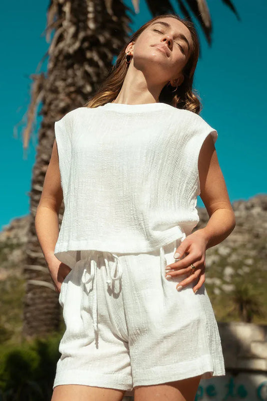 Freda Crop Top Muslin - Cream