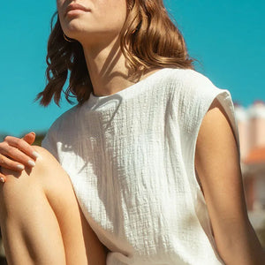 Freda Crop Top Muslin - Cream