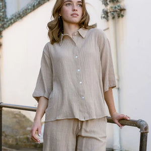 Savannah Surf Shirt Muslin - Stone