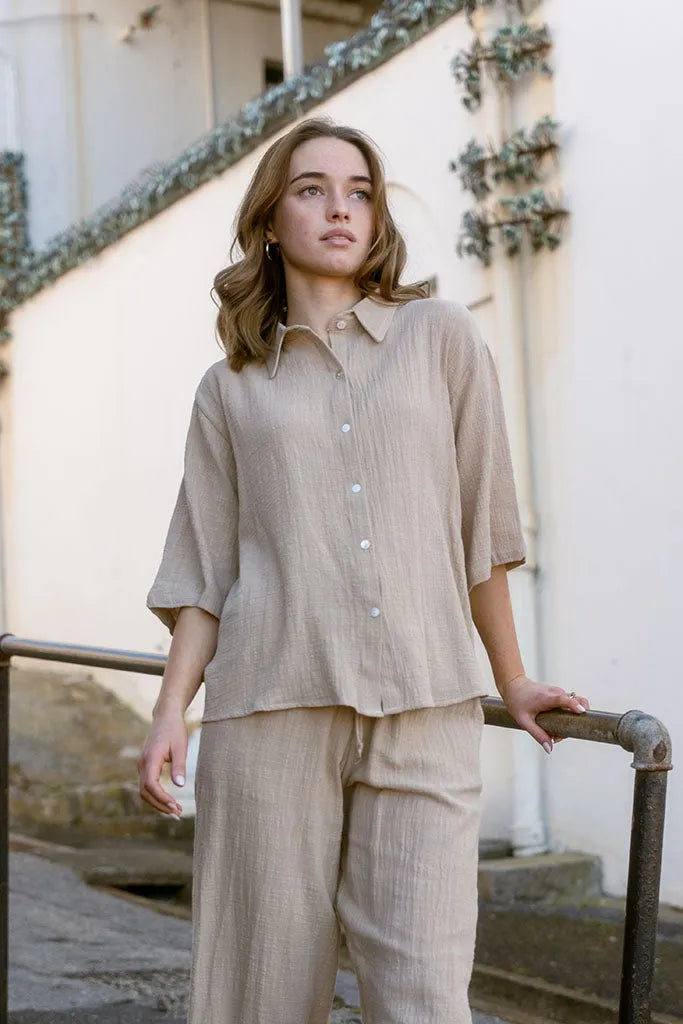 Savannah Surf Shirt Muslin - Stone