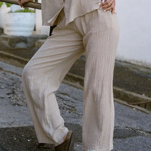Casey Drawstring Pants Muslin - Stone