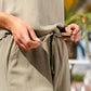 Casey Drawstring Pants in Linen Viscose- Fatigue
