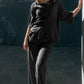 Casey Drawstring Pants - Muslin - Black