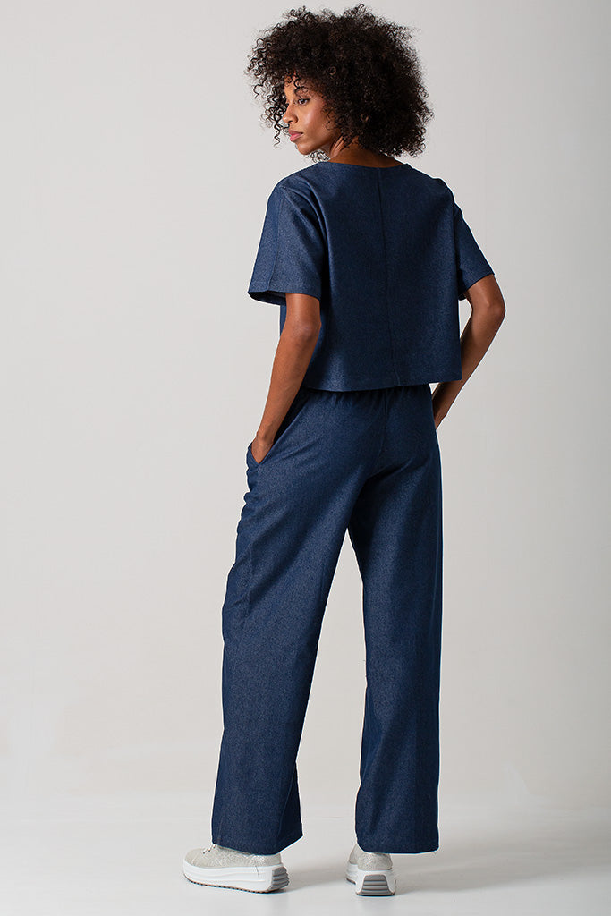 Casey Drawstring Pants - Denim