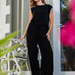 Casey Drawstring Pants in Linen Viscose - Black