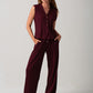 Casey Rib Knit Pants - Burgundy